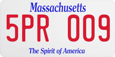 MA license plate 5PR009