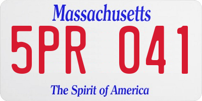 MA license plate 5PR041