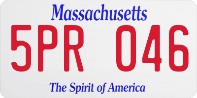 MA license plate 5PR046