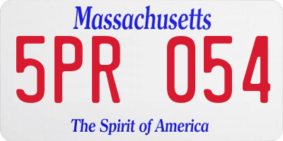 MA license plate 5PR054