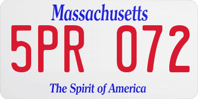 MA license plate 5PR072