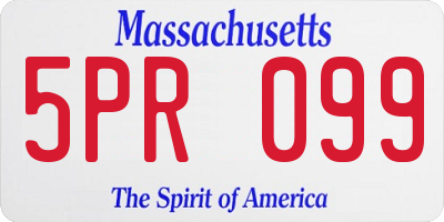MA license plate 5PR099