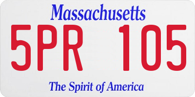 MA license plate 5PR105