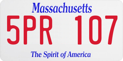 MA license plate 5PR107