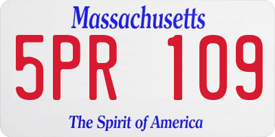 MA license plate 5PR109
