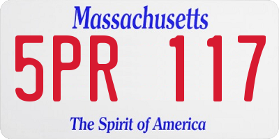 MA license plate 5PR117
