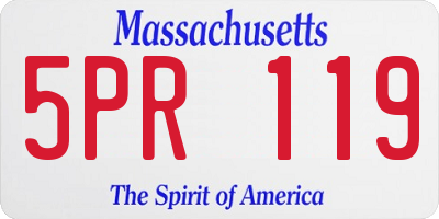MA license plate 5PR119