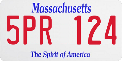 MA license plate 5PR124