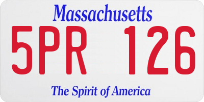 MA license plate 5PR126
