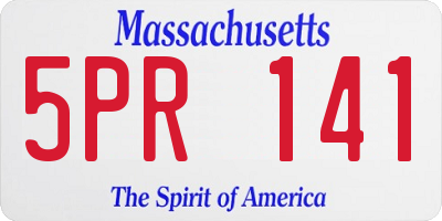 MA license plate 5PR141