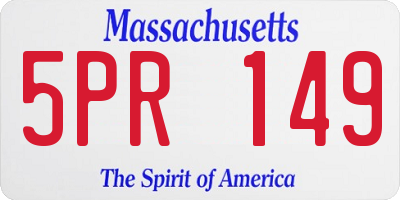 MA license plate 5PR149