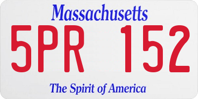 MA license plate 5PR152