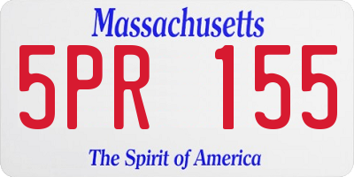 MA license plate 5PR155