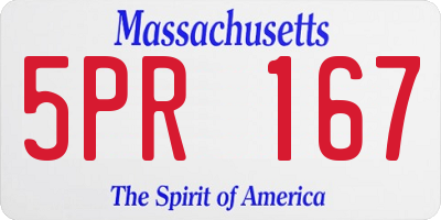 MA license plate 5PR167