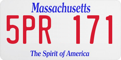 MA license plate 5PR171