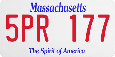 MA license plate 5PR177