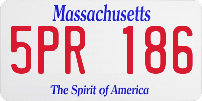 MA license plate 5PR186
