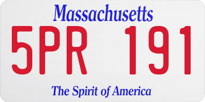MA license plate 5PR191
