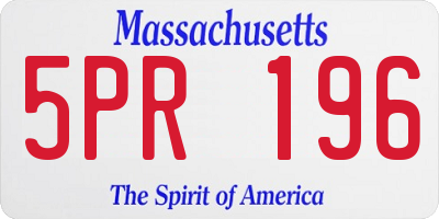 MA license plate 5PR196