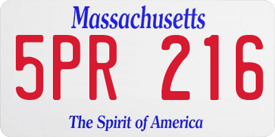 MA license plate 5PR216