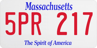MA license plate 5PR217