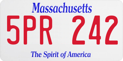 MA license plate 5PR242