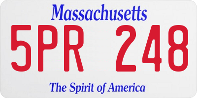 MA license plate 5PR248