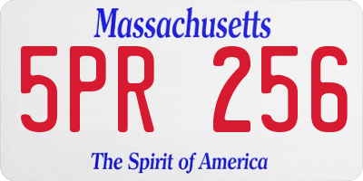 MA license plate 5PR256