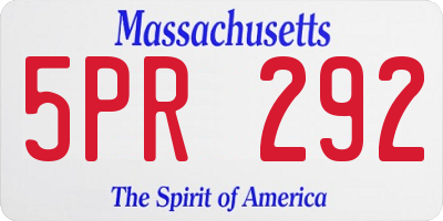 MA license plate 5PR292