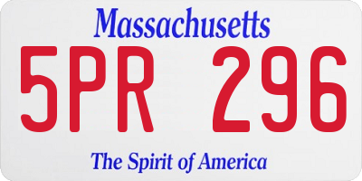 MA license plate 5PR296