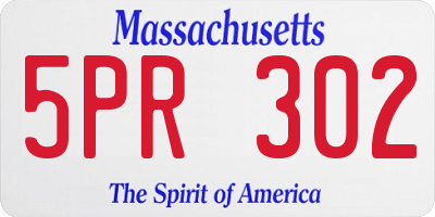 MA license plate 5PR302