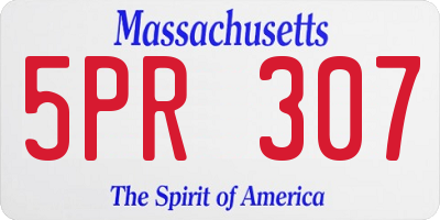 MA license plate 5PR307