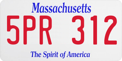 MA license plate 5PR312