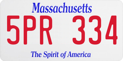 MA license plate 5PR334