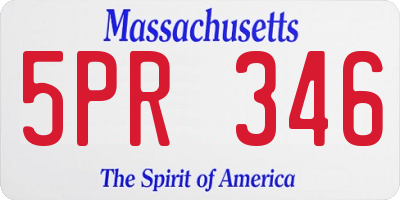 MA license plate 5PR346