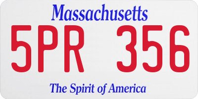 MA license plate 5PR356