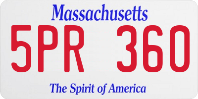 MA license plate 5PR360