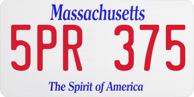 MA license plate 5PR375