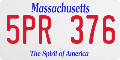 MA license plate 5PR376