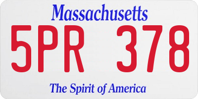 MA license plate 5PR378