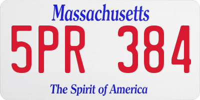 MA license plate 5PR384