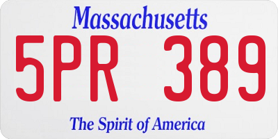MA license plate 5PR389