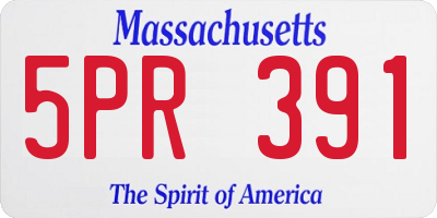 MA license plate 5PR391