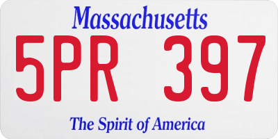 MA license plate 5PR397