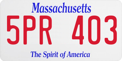 MA license plate 5PR403