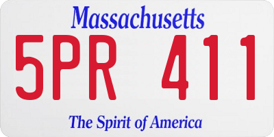 MA license plate 5PR411