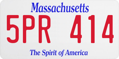 MA license plate 5PR414