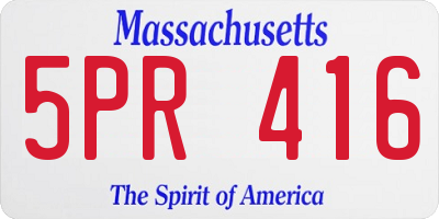 MA license plate 5PR416
