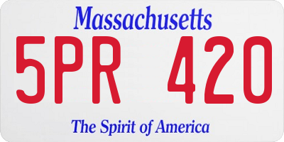 MA license plate 5PR420