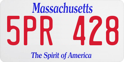 MA license plate 5PR428